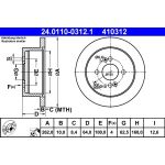 Bremsscheibe Hyundai T. Accent/Getz/I20 1.1-1.6 Crdi 02-15 24.0110-0312.1 Bremsscheibe Hyundai T. Accent/Getz/I20 1.1-1.6 Crdi 02-15 24.0110-0312.1