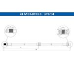 ATE Seilzug, Feststellbremse 24.5103-0513.3 ATE Seilzug, Feststellbremse 24.5103-0513.3