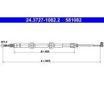 Seilzug, Feststellbremse 24.3727-1082.2 Seilzug, Feststellbremse 24.3727-1082.2