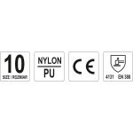 Nylon-Arbeitshandschuhe Größe 10 YT-7472