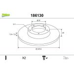 VALEO Bremsscheibe 186130 VALEO Bremsscheibe 186130