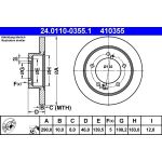 ATE Bremsscheibe Suzuki Vorderachse Jimny 1.3 4x4 98 24.0110-0355.1 ATE Bremsscheibe Suzuki Vorderachse Jimny 1.3 4x4 98 24.0110-0355.1