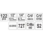 YATO YT-38901 Steckschlüsselsatz Xxl Typ2 1 / 2 + 1 / 4 122-teilig YATO YT-38901 Steckschlüsselsatz Xxl Typ2 1 / 2 + 1 / 4 122-teilig