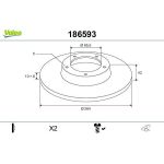 VALEO Bremsscheibe 186593 VALEO Bremsscheibe 186593