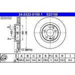 Bremsscheibe Vw P. Bora/Golf/New Beetle 97-10 Power Disc 24.0322-0150.1 Bremsscheibe Vw P. Bora/Golf/New Beetle 97-10 Power Disc 24.0322-0150.1