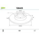 VALEO Bremsscheibe 186425 VALEO Bremsscheibe 186425