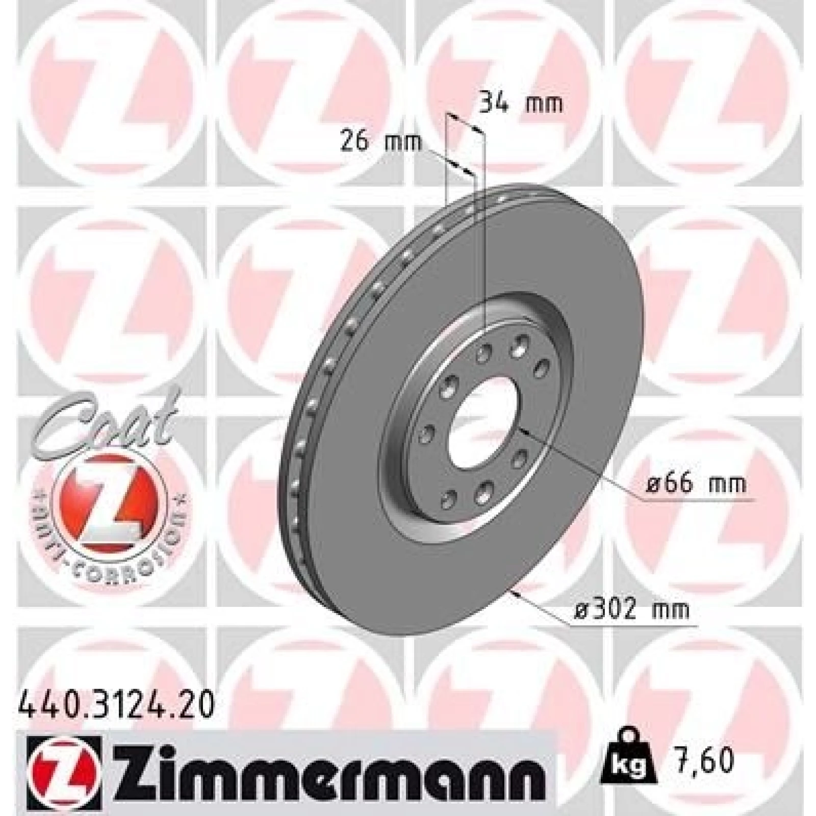 ZIMMERMANN Bremsscheibe 440.3124.20
