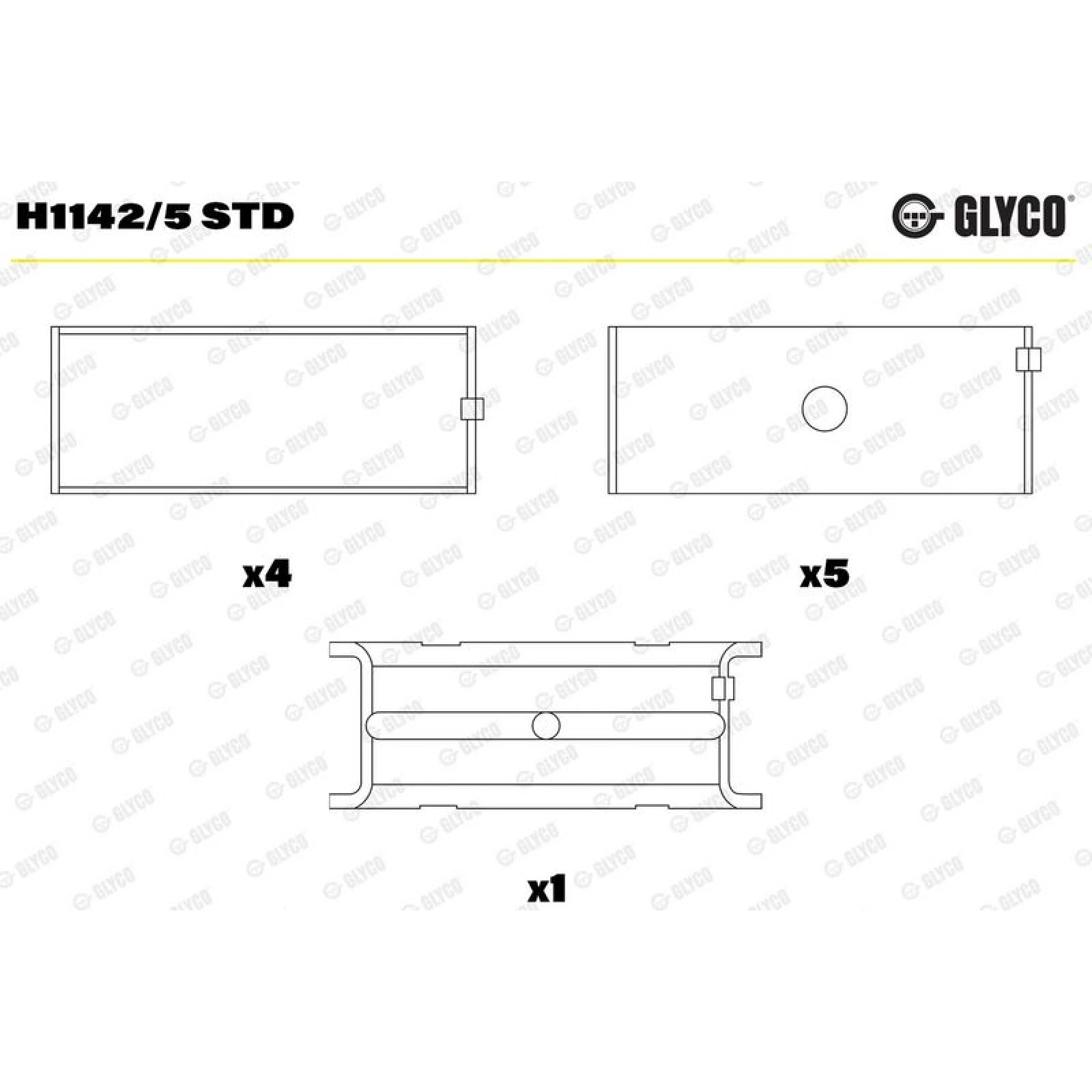 GLYCO Kurbelwellenlager H1142/5 STD