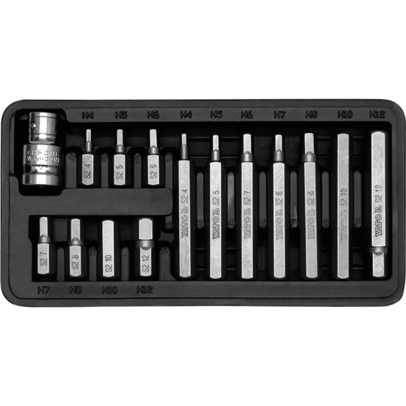 YATO YT-0413 Bitsatz Hex 15-teilig. Metallkasten
