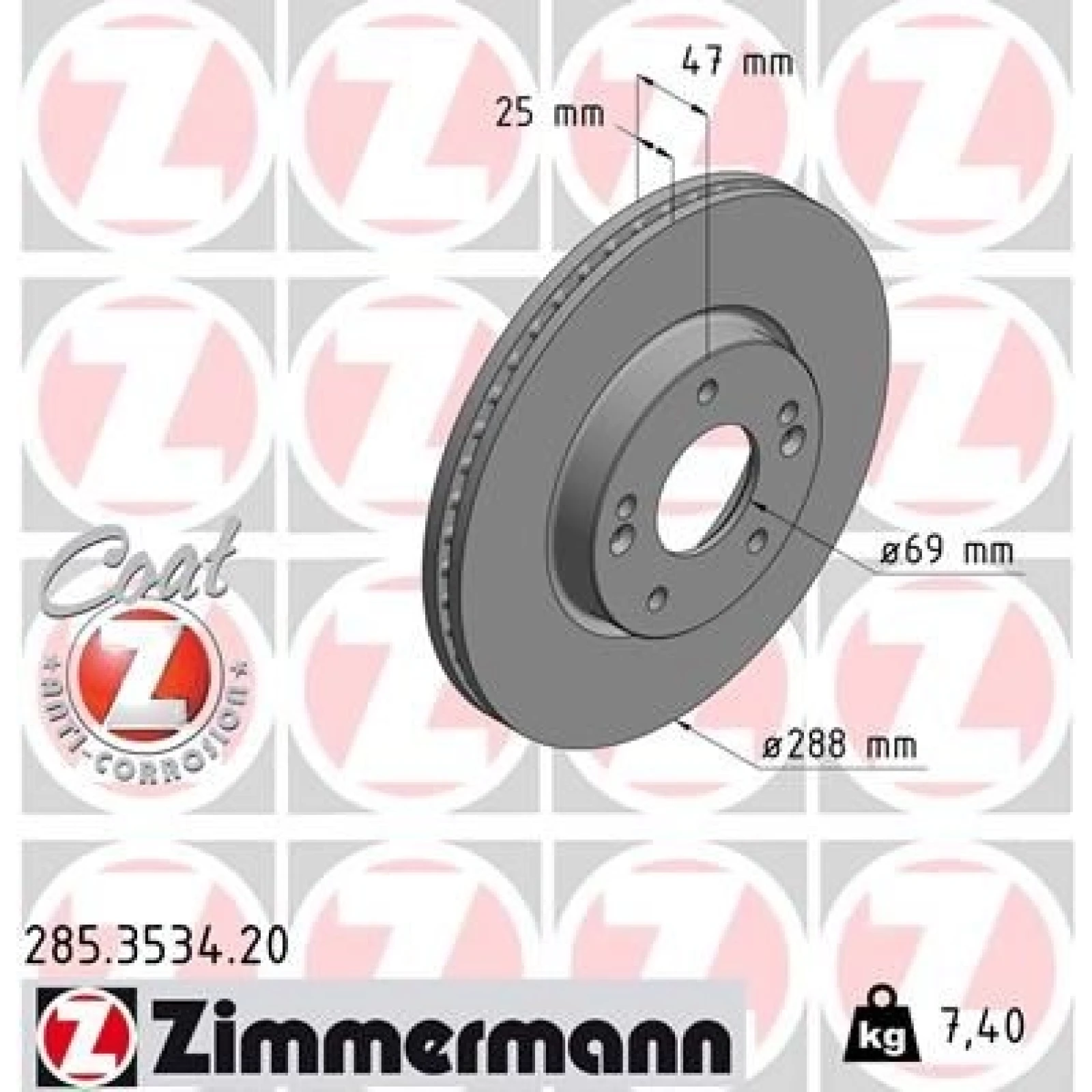 ZIMMERMANN Bremsscheibe 285.3534.20