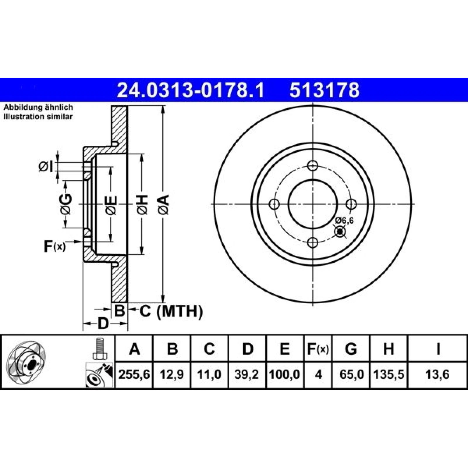 Bremsscheibe Vw P. Caddy/Golf/Passat/Vento 1.4-1.8/1.9D 88-04 Power Disc 24.0313-0178.1