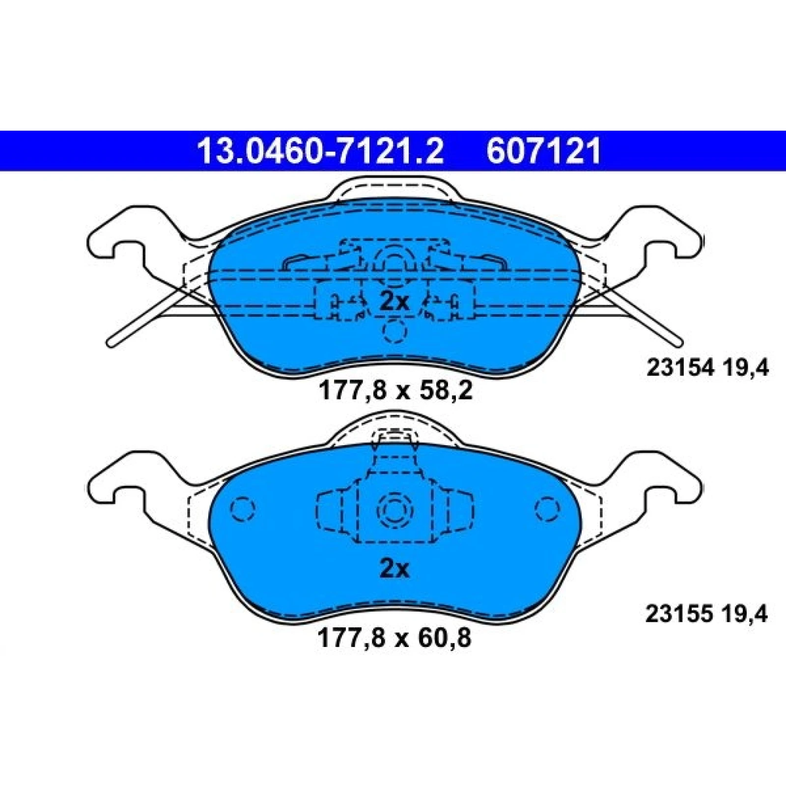 Bremsbelagsatz Ford P. Focus 1,4-2,0 16 V 98-04 13.0460-7121.2
