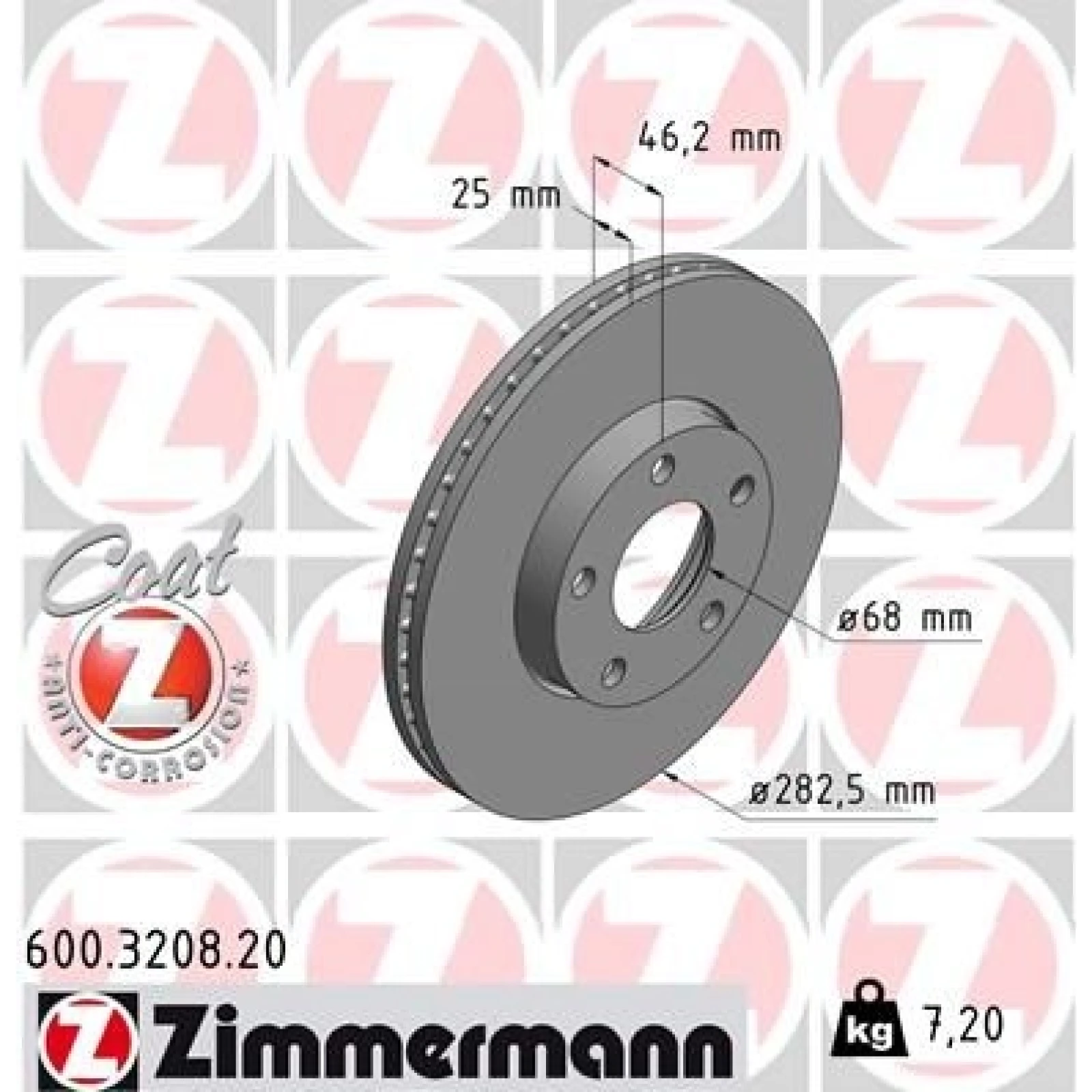 ZIMMERMANN Bremsscheibe 600.3208.20
