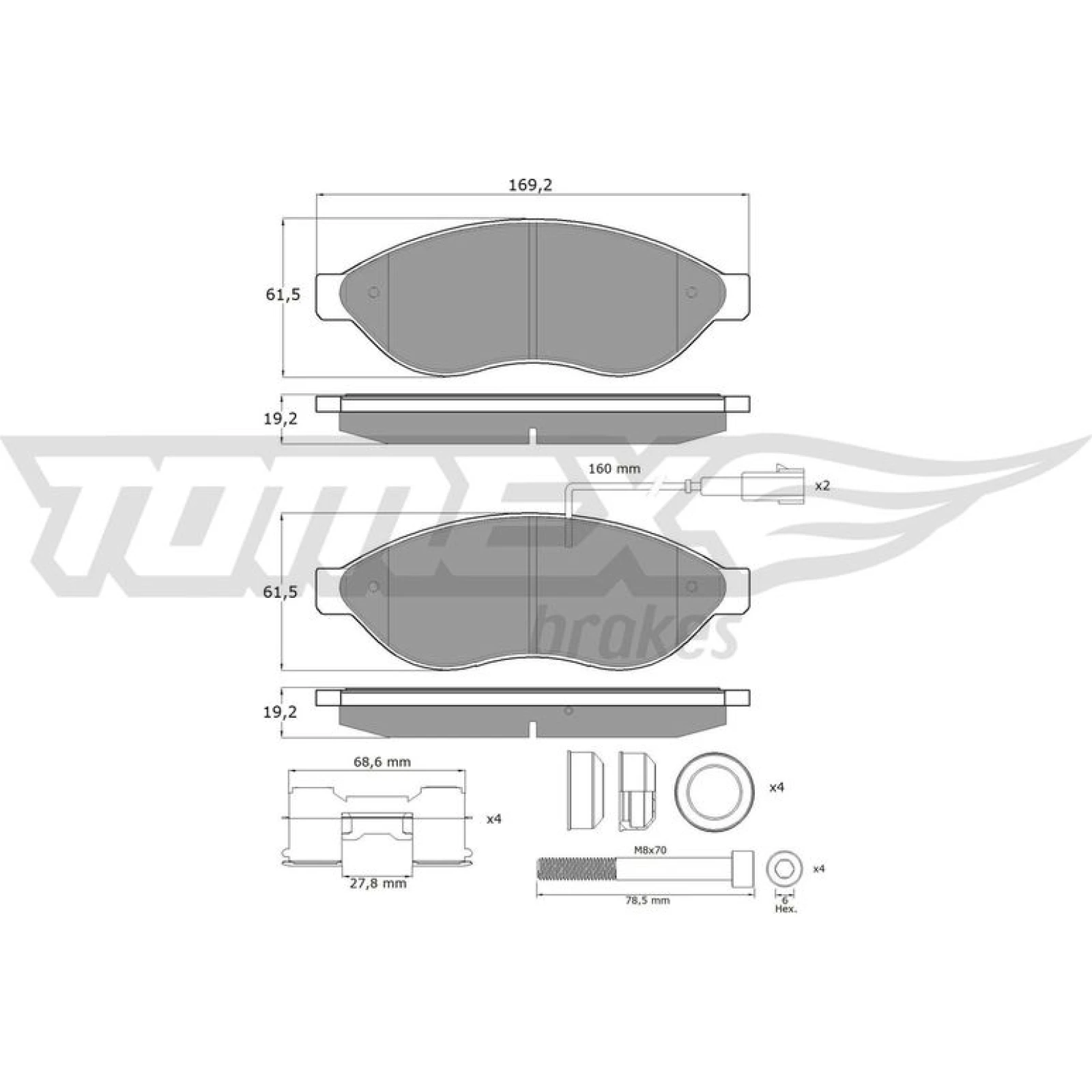TOMEX brakes Bremsbelagsatz, Scheibenbremse TX 14-39