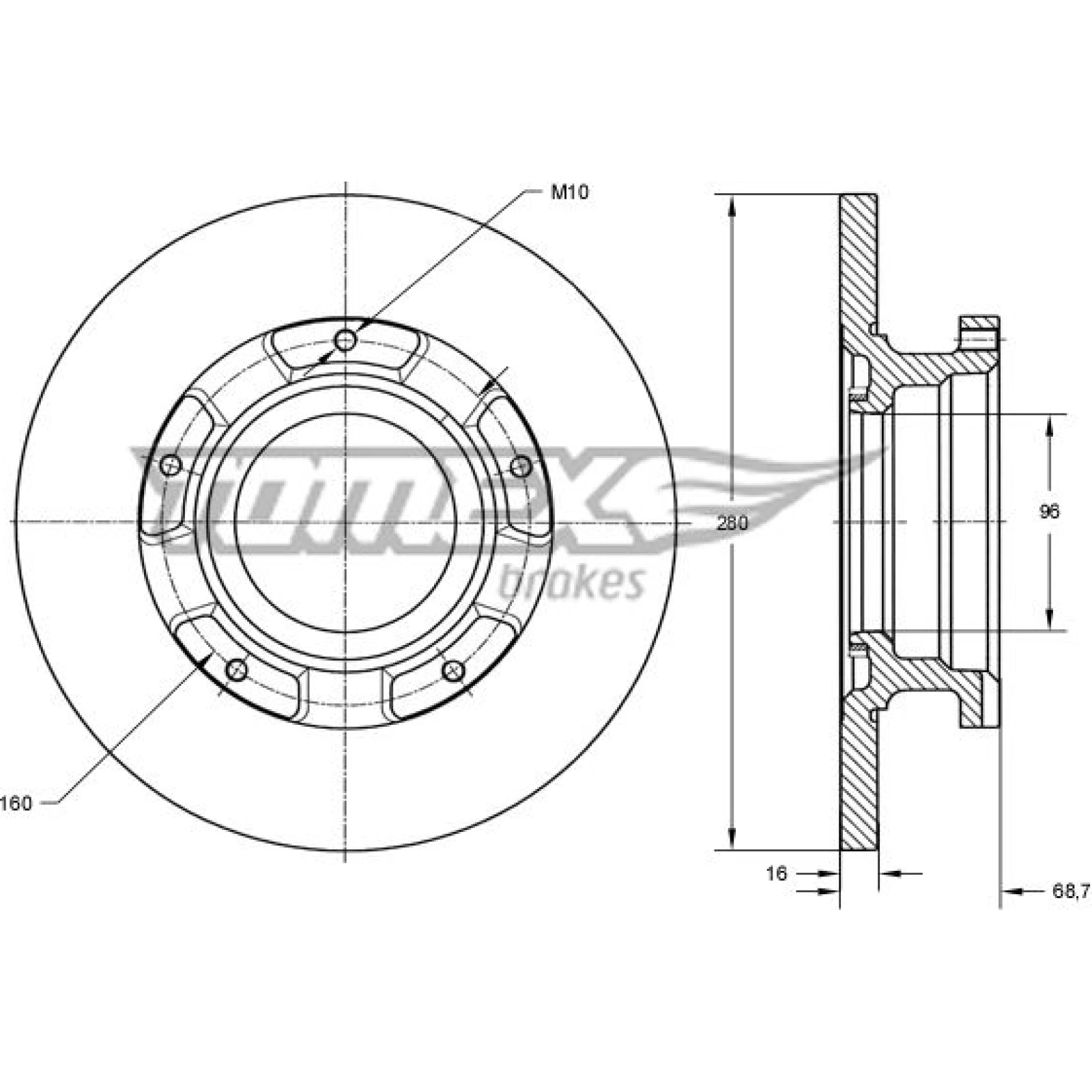 TOMEX brakes Bremsscheibe TX 72-17