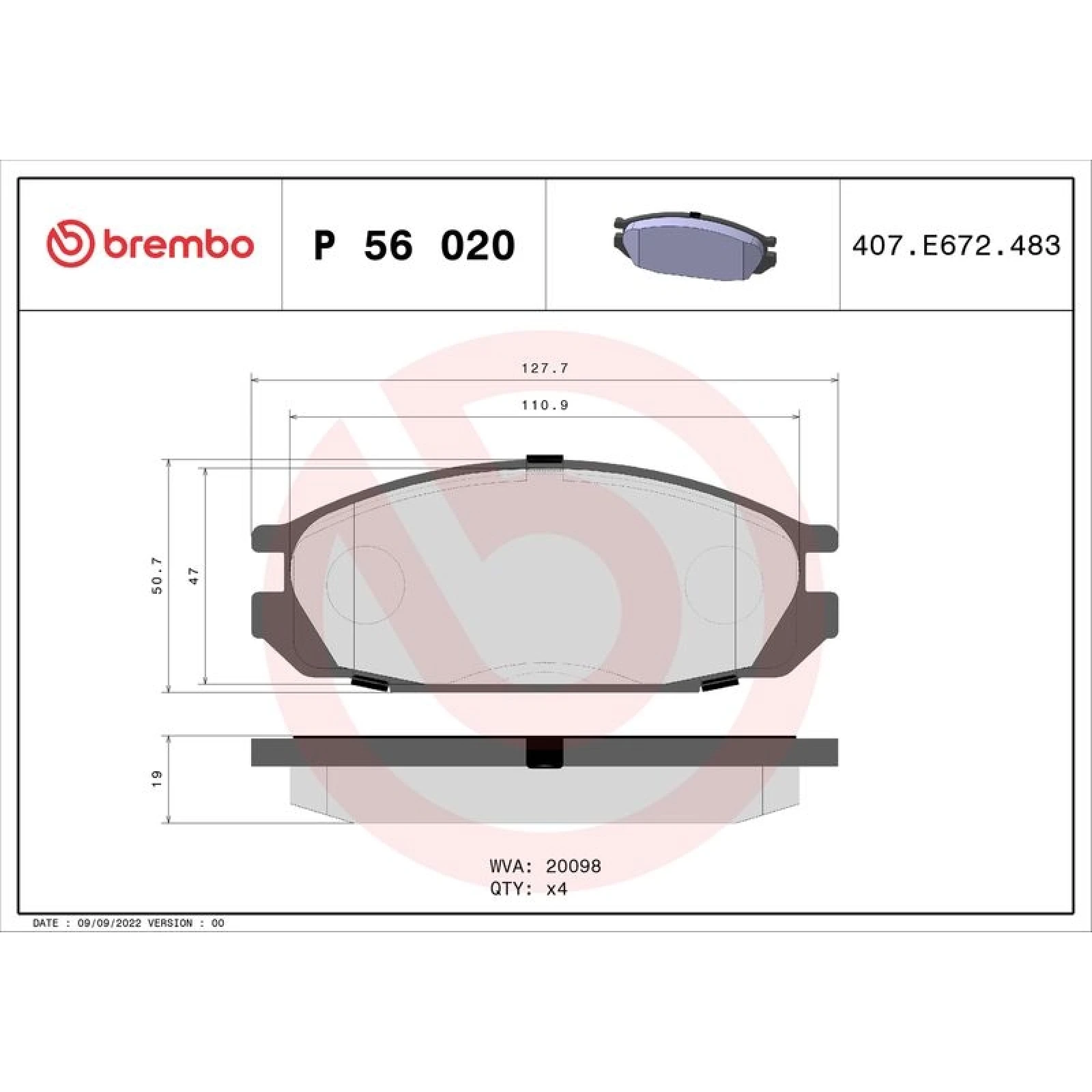 BREMBO Bremsklötze HA P 56 020