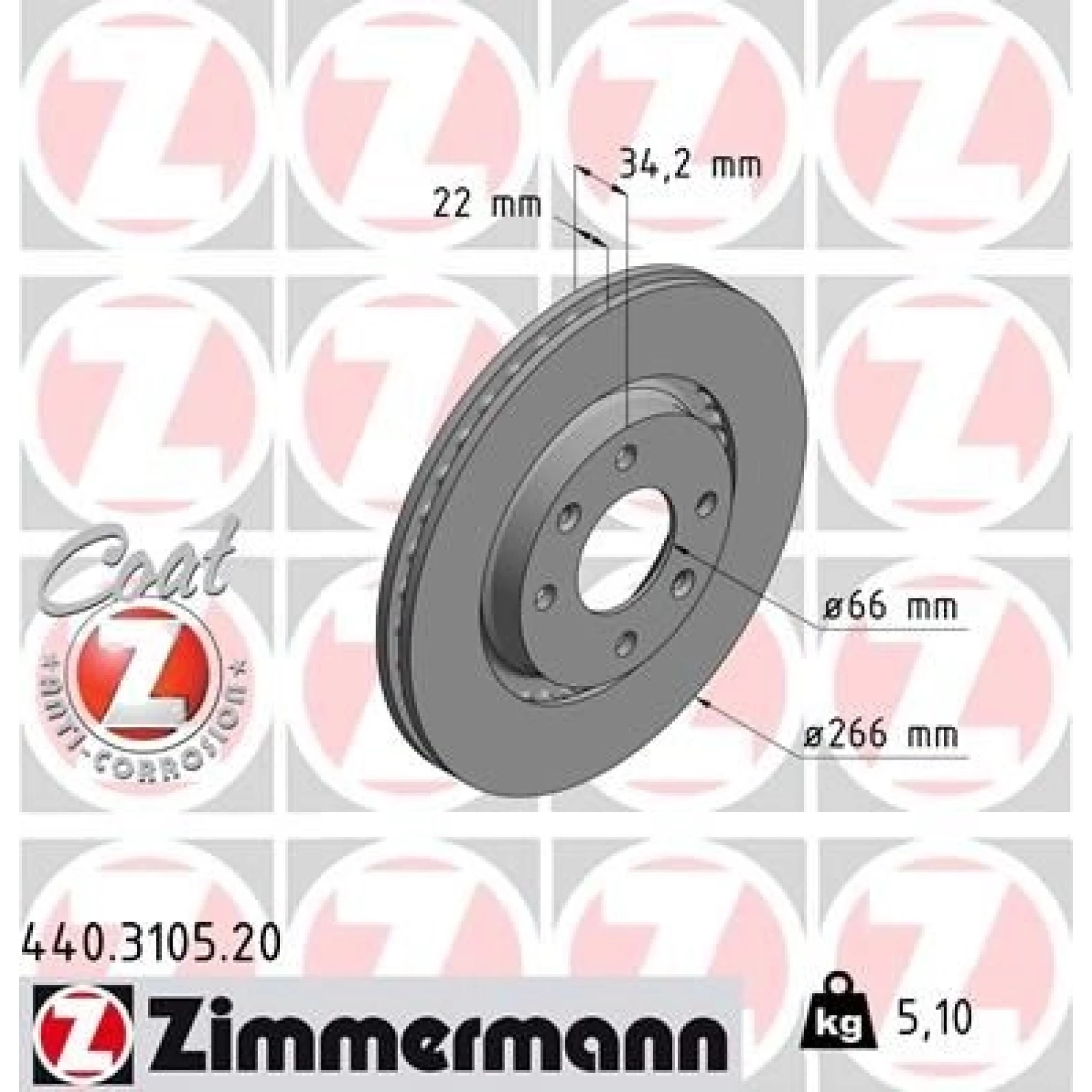 ZIMMERMANN Bremsscheibe 440.3105.20