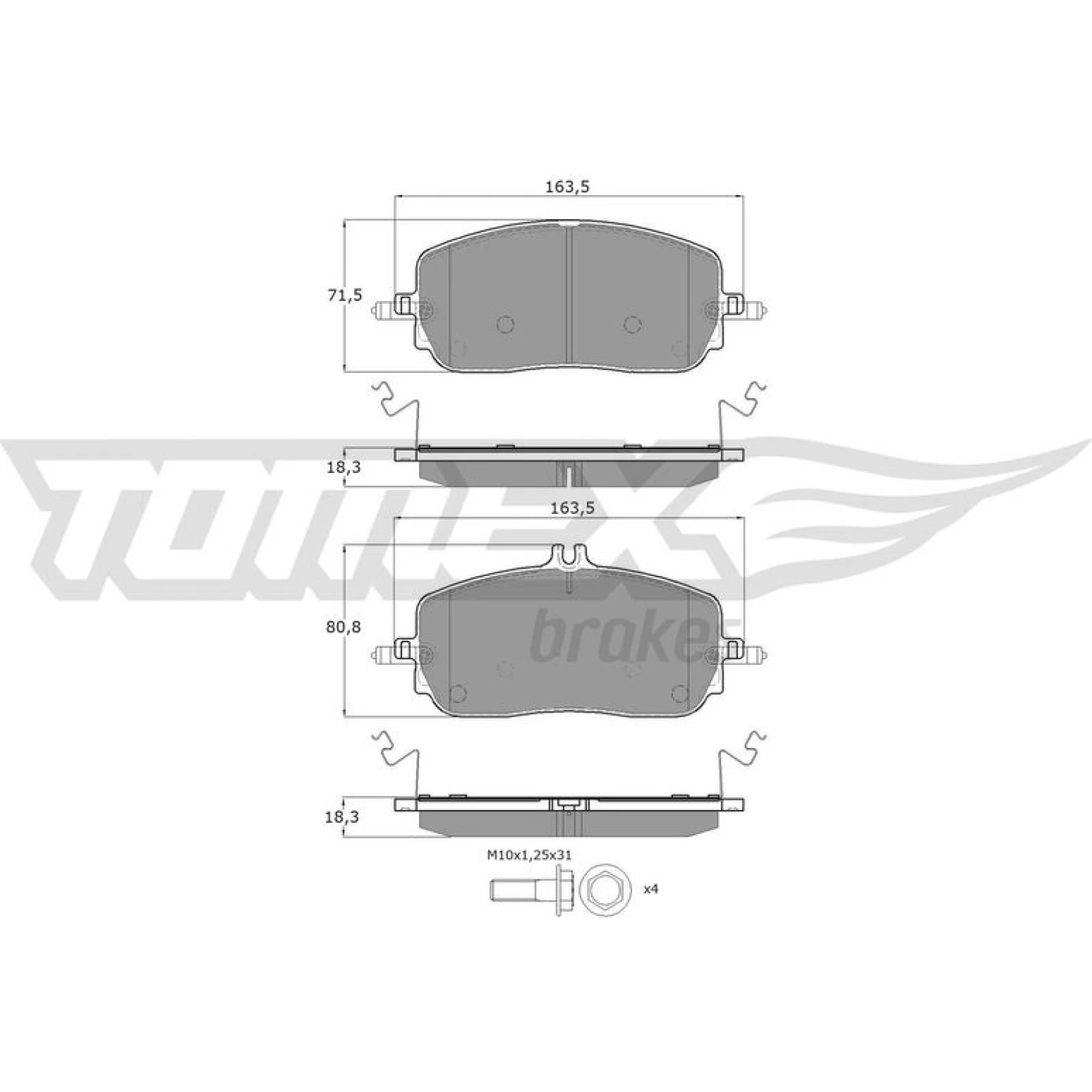 TOMEX brakes Bremsbelagsatz, Scheibenbremse TX 60-30