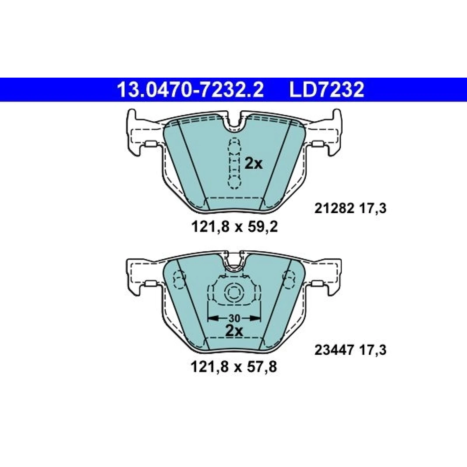 Bremsbelagsatz Bmw T. X5/X6 2.0-3.0 07- Keramik 13.0470-7232.2
