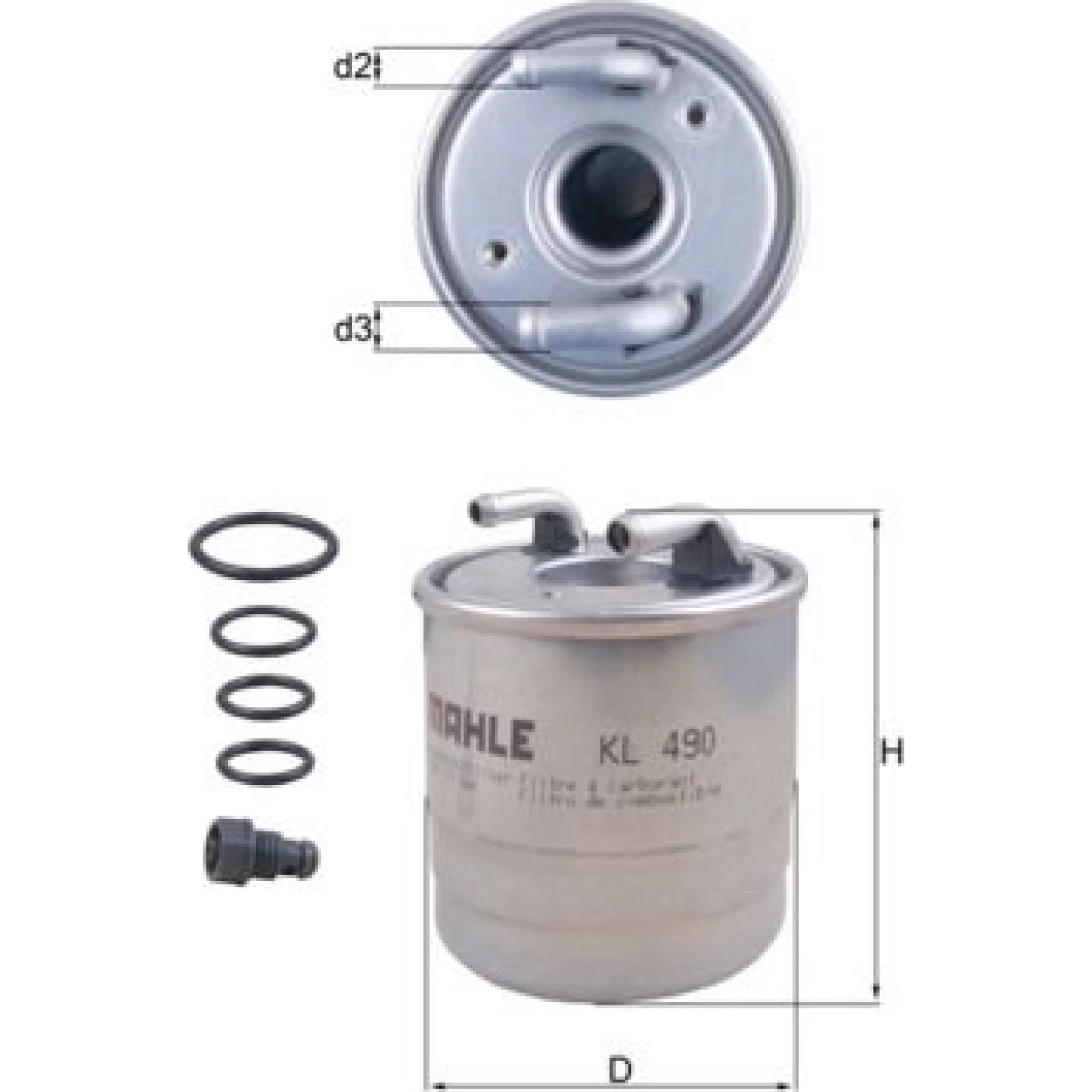 MAHLE Kraftstofffilter KL 490D