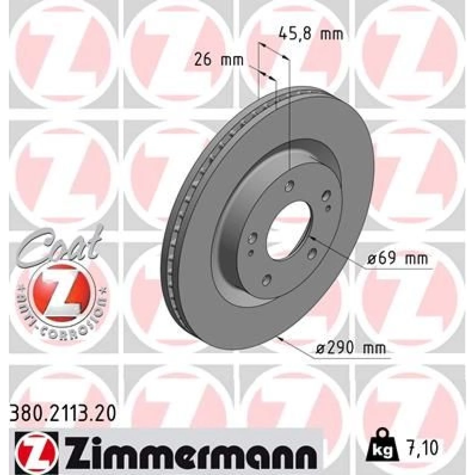 ZIMMERMANN Bremsscheibe 380.2113.20