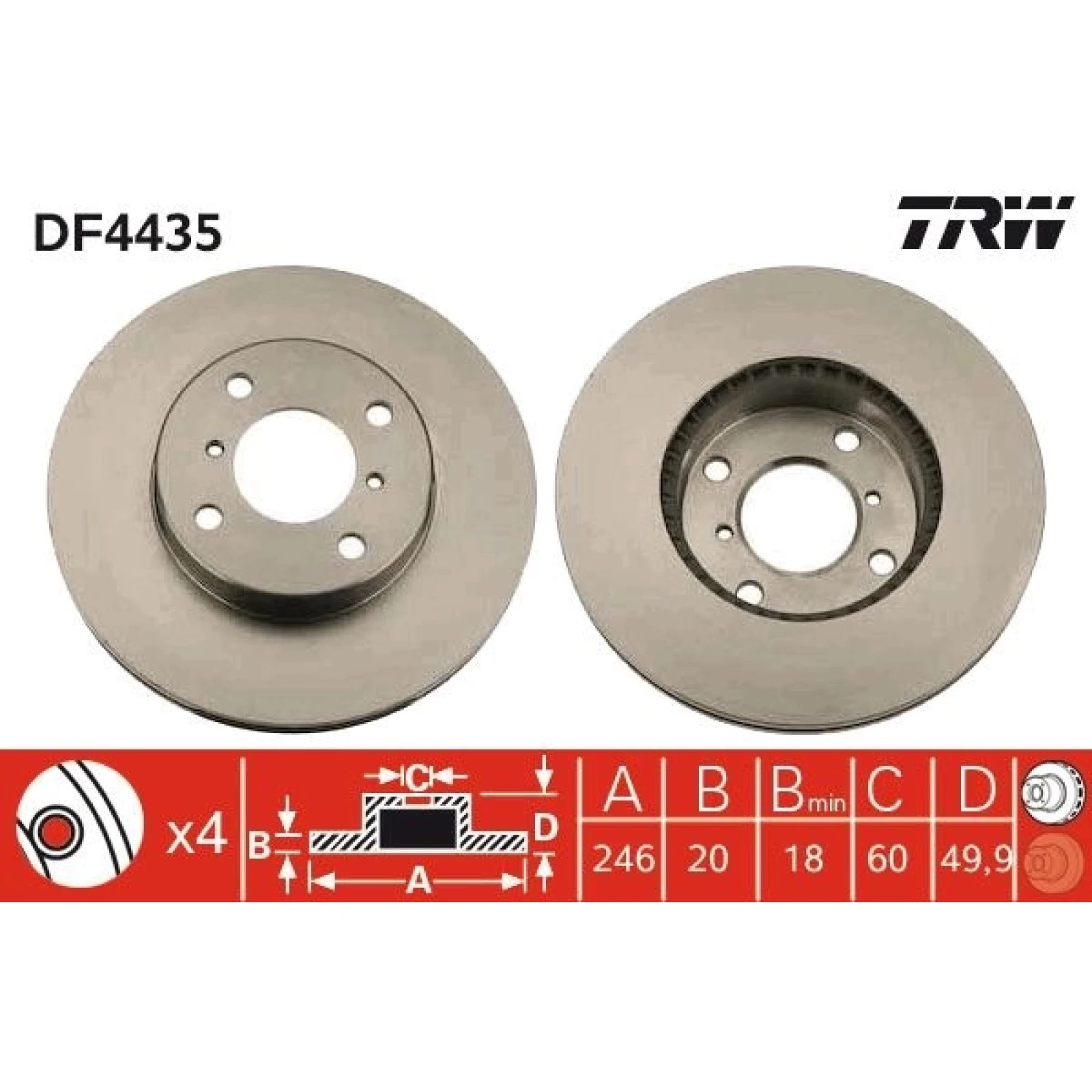 TRW Bremsscheibe DF4435