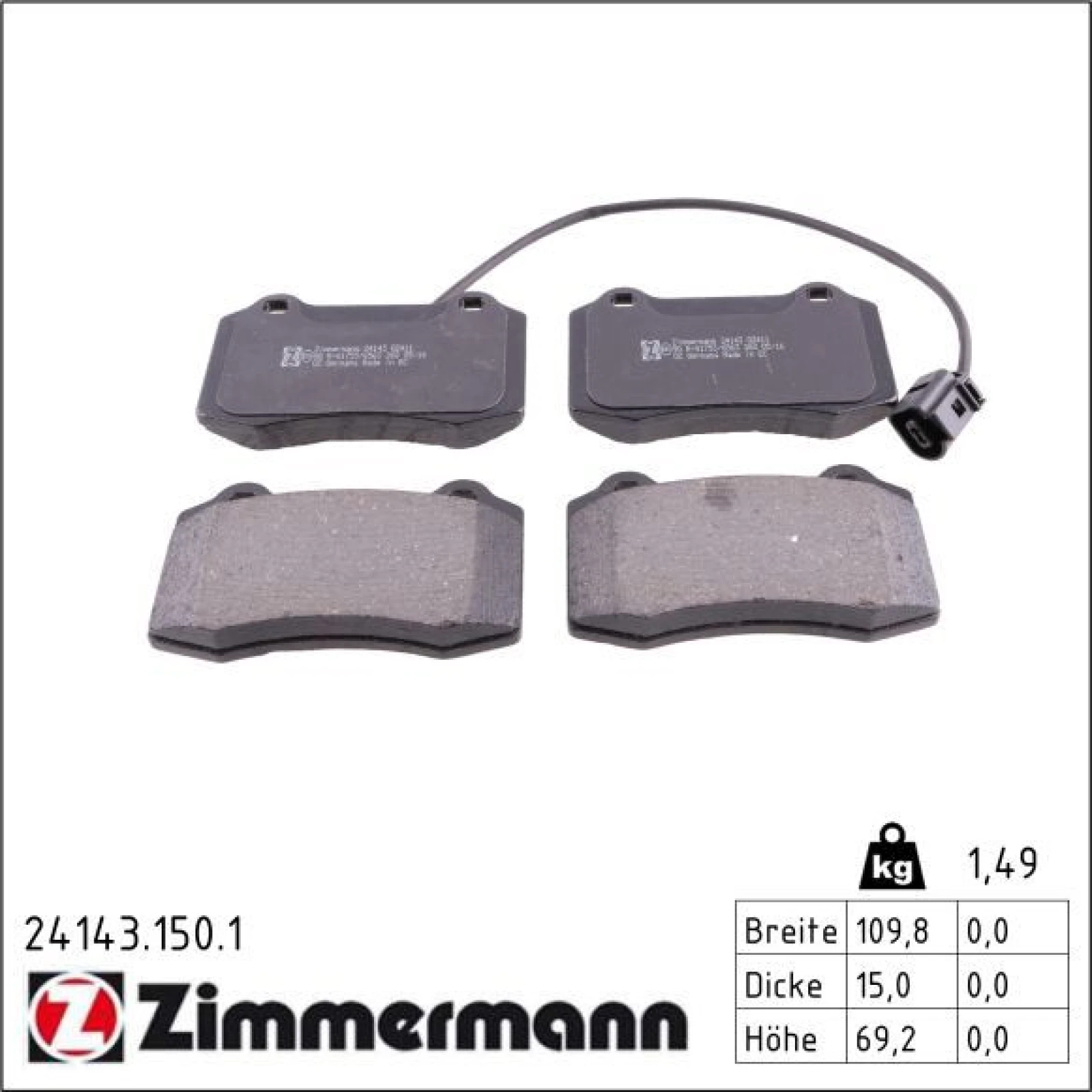 ZIMMERMANN Bremsbeläge 24143.150.1