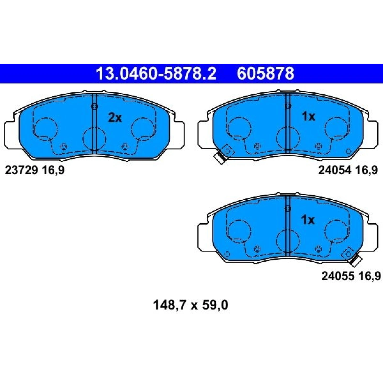 Bremsbelagsatz Honda P. Civic/Fr-V/Stream 1.4-2.0 01-12 13.0460-5878.2