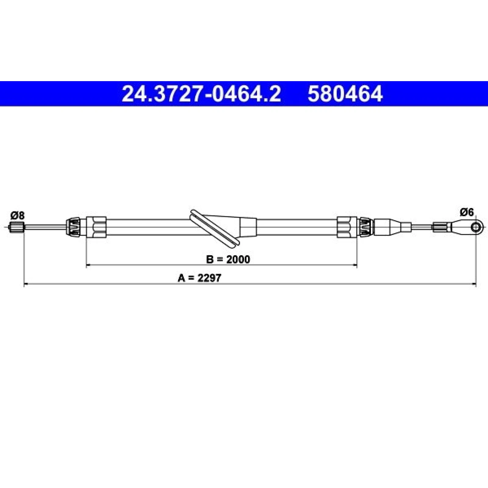 ATE Handbremsseil Seilzug Festellbremse 24.3727-0464.2
