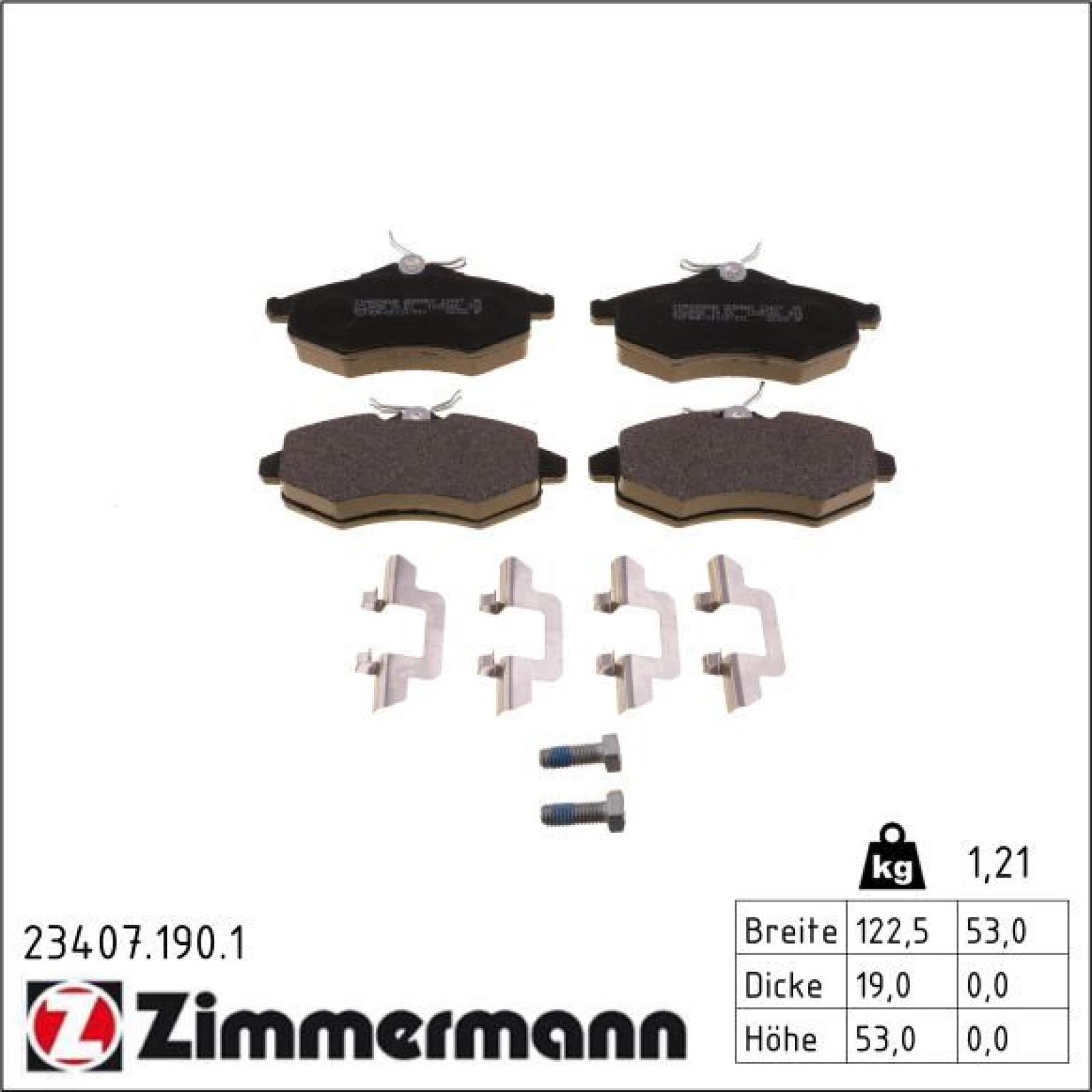 ZIMMERMANN Bremsbeläge 23407.190.1