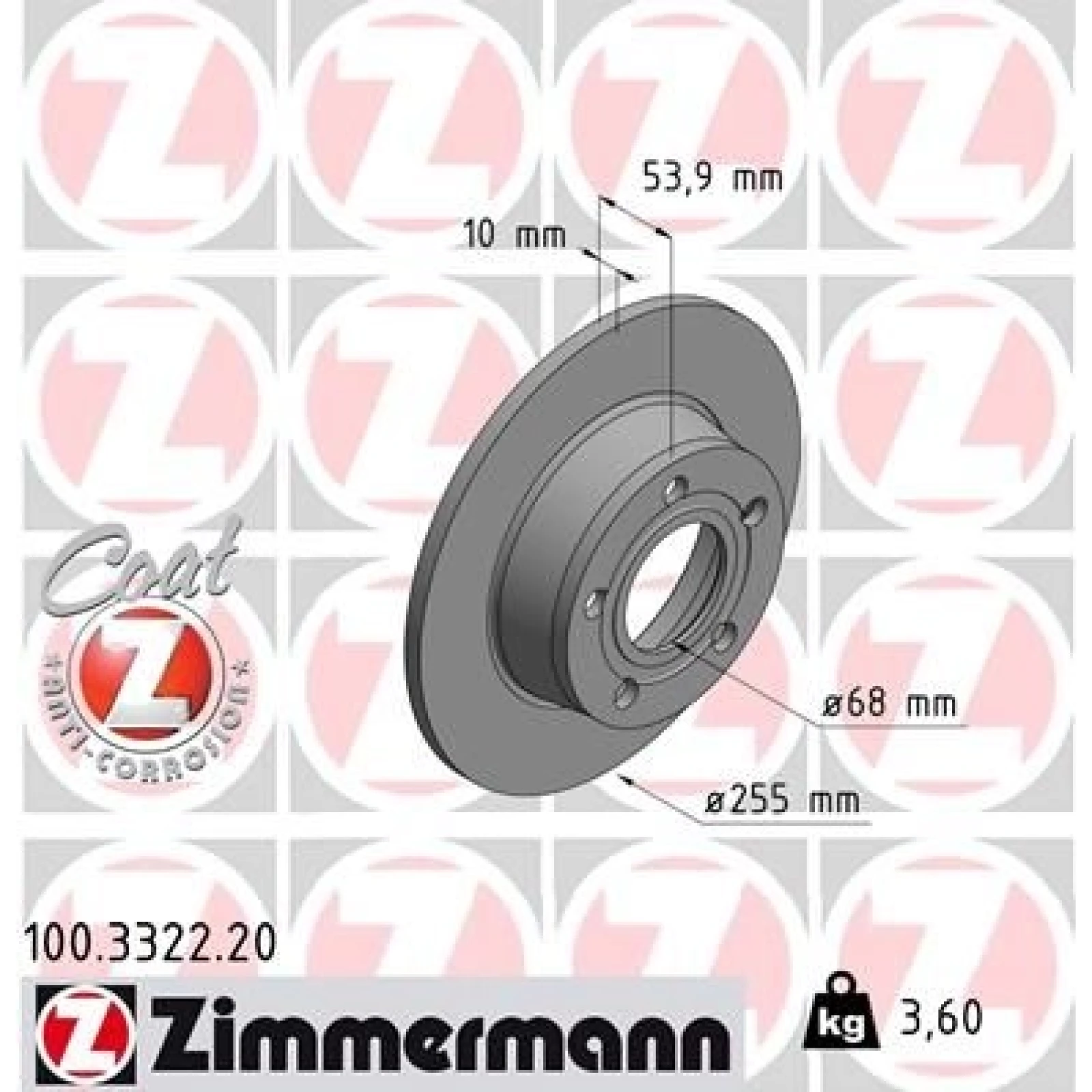 ZIMMERMANN Bremsscheibe 100.3322.20