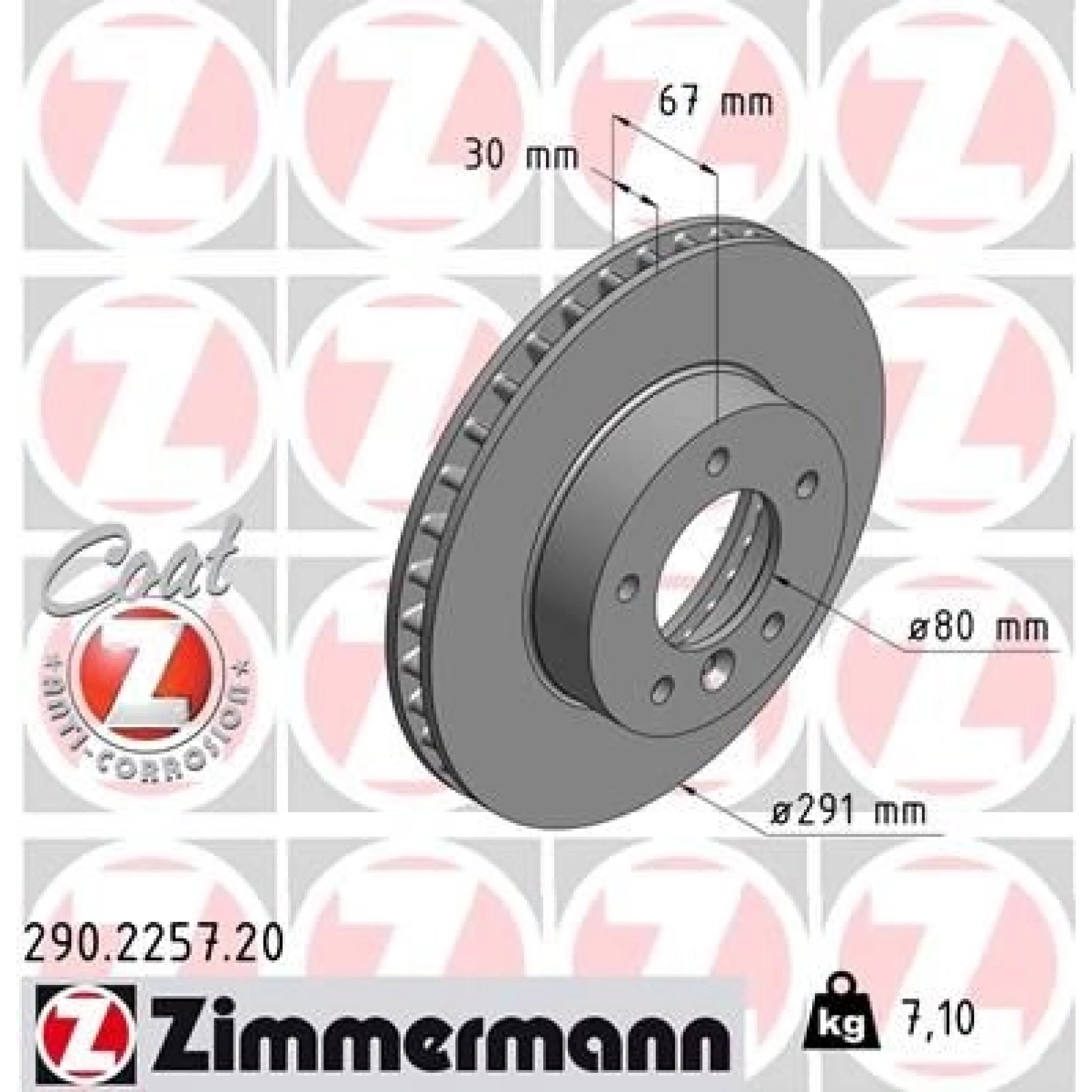 ZIMMERMANN Bremsscheibe 290.2257.20