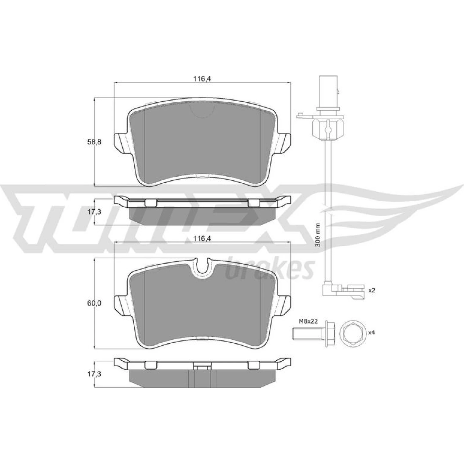 TOMEX brakes Bremsbelagsatz, Scheibenbremse TX 16-81