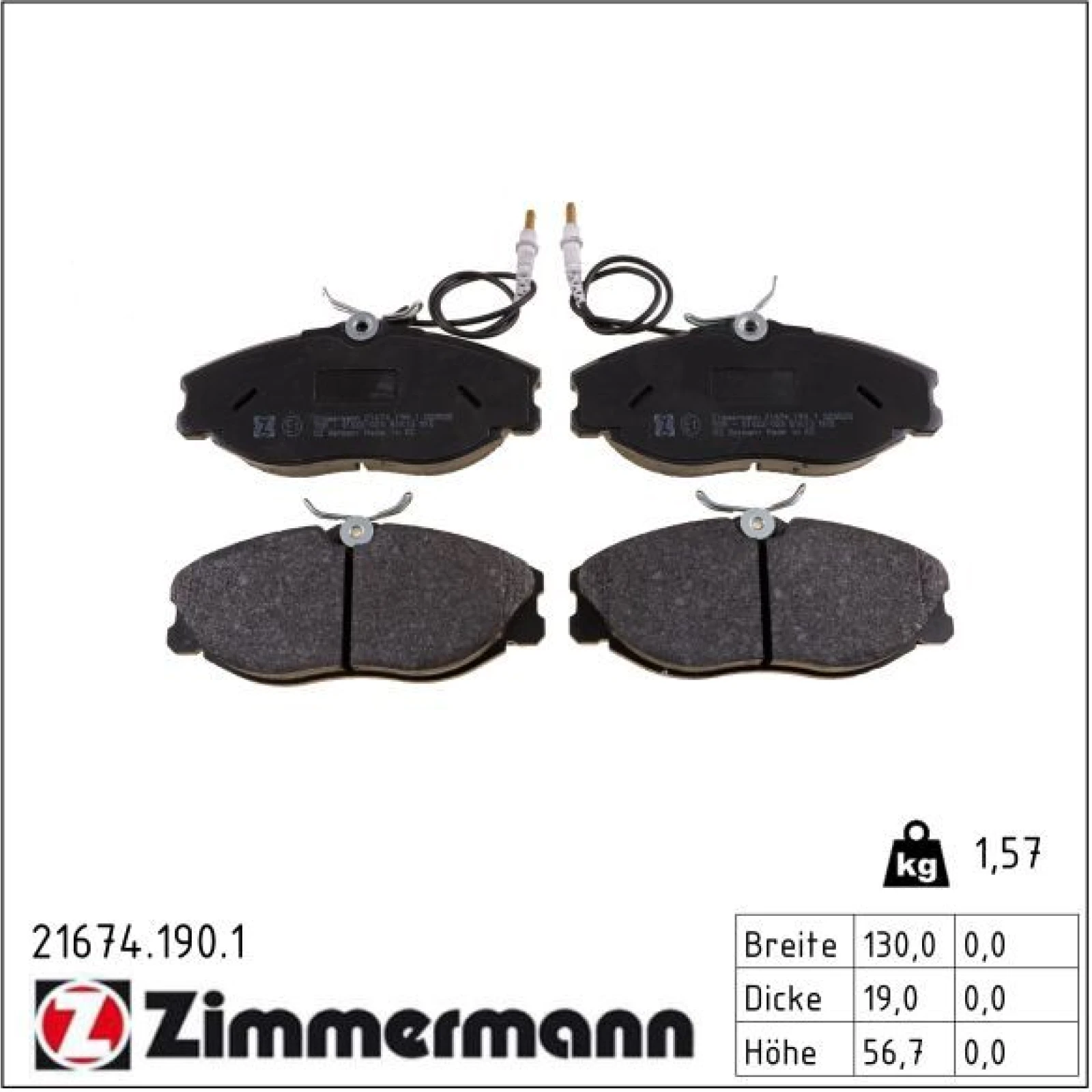 ZIMMERMANN Bremsbeläge 21674.190.1