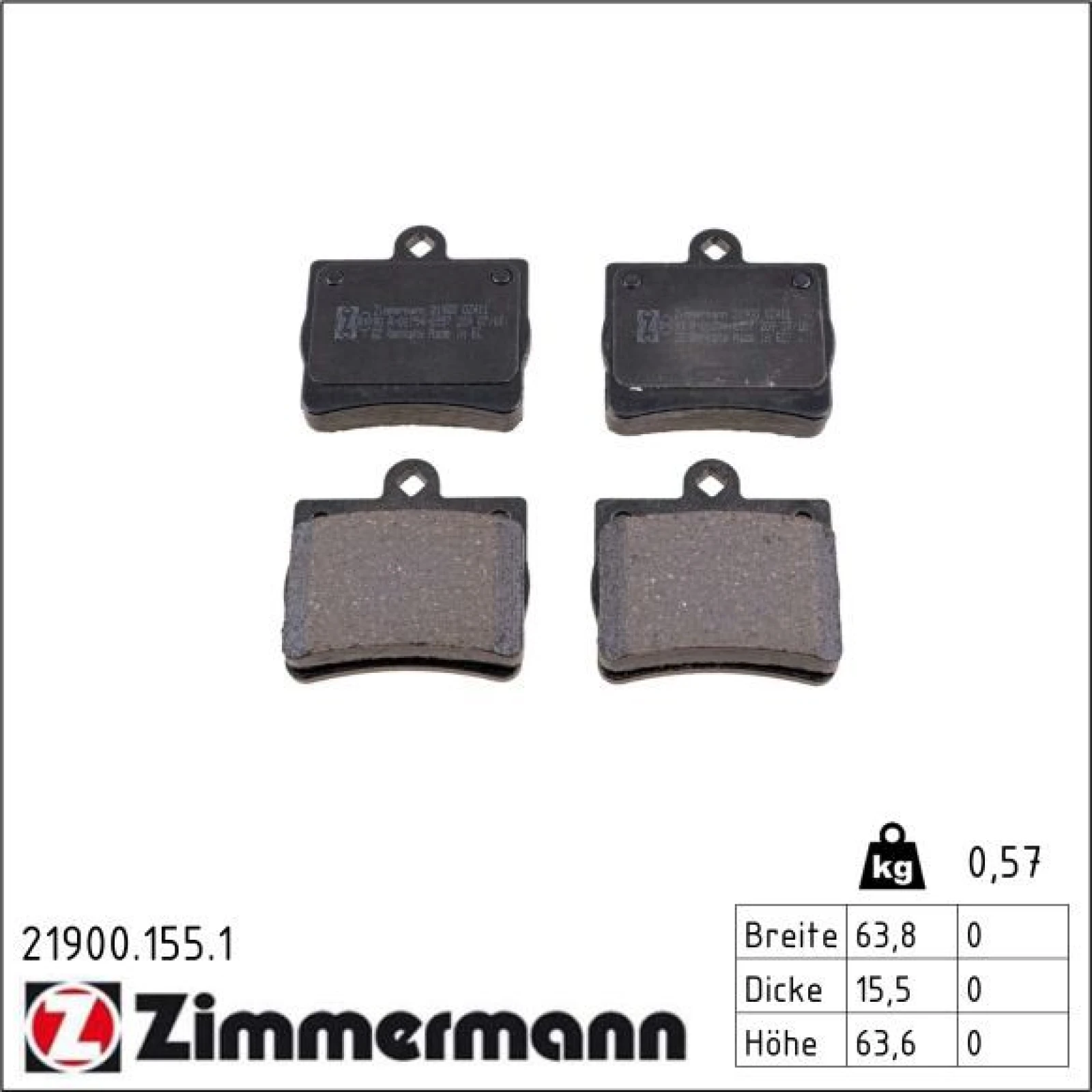 ZIMMERMANN Bremsbeläge 21900.155.1