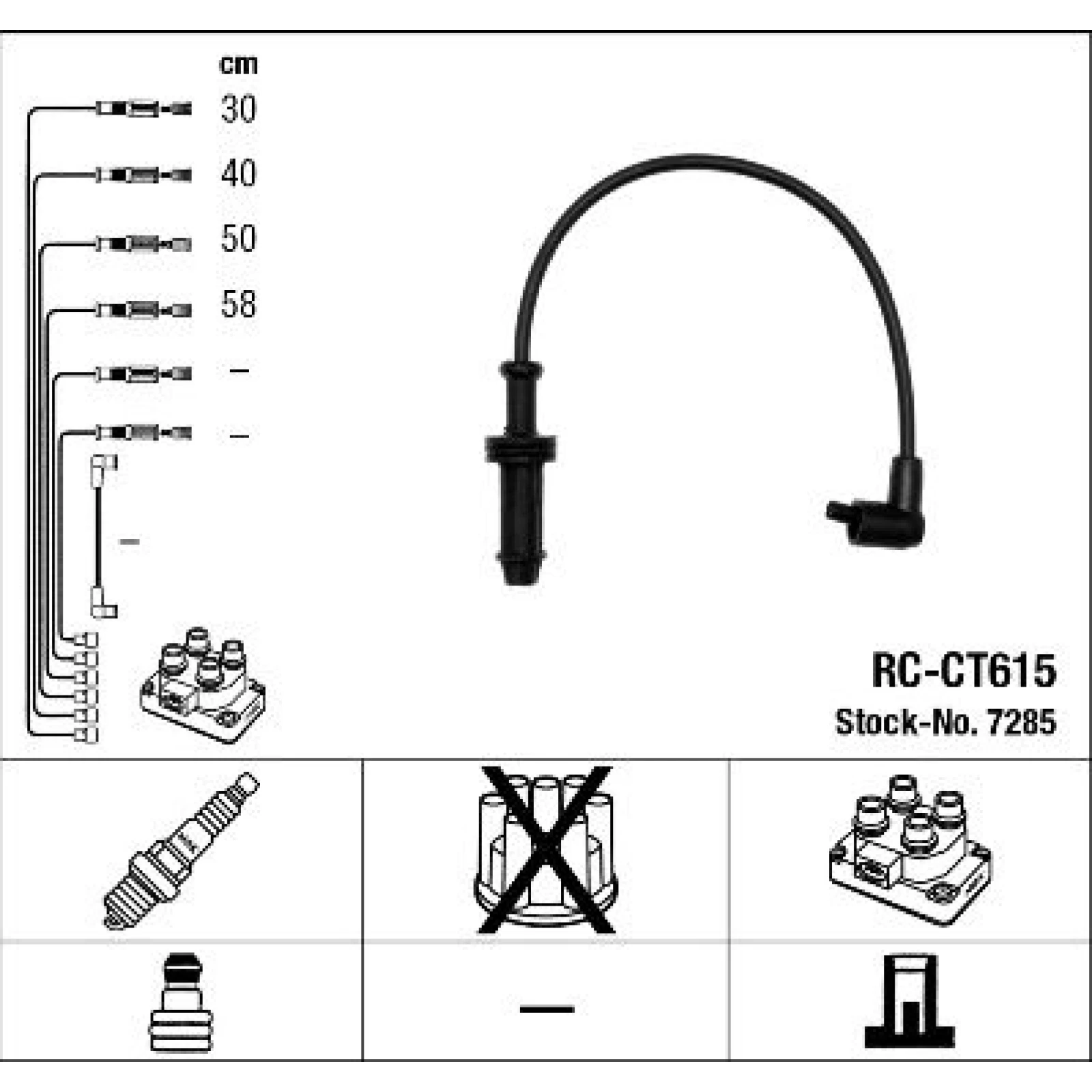 RC-CT615 NGK - Zündkabelsatz 7285