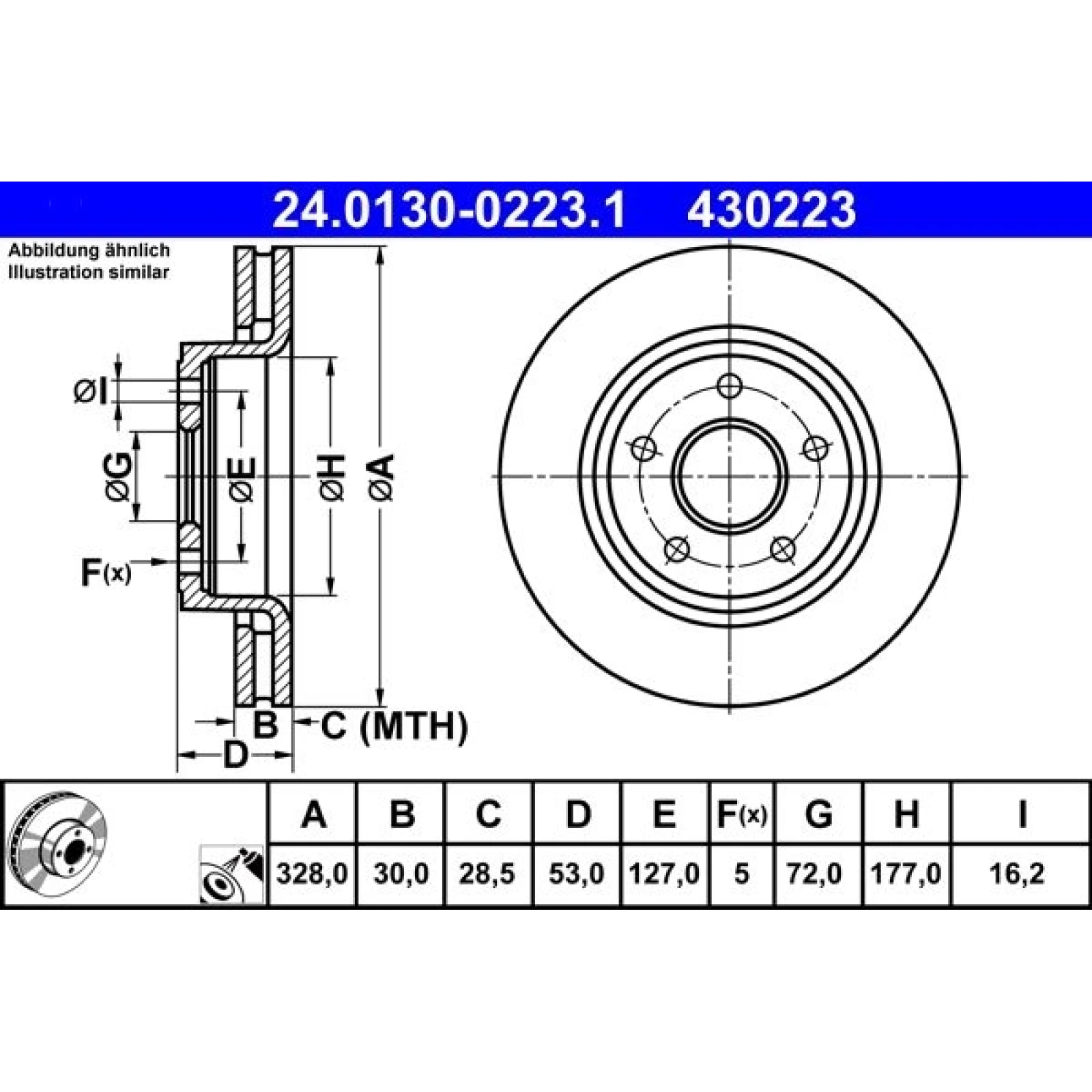Bremsscheibe Jeep P. Grand Cherokee/Commander 05-10 24.0130-0223.1