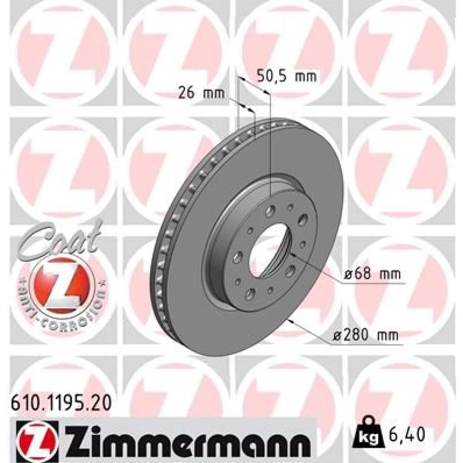 ZIMMERMANN Bremsscheibe 610.1195.20