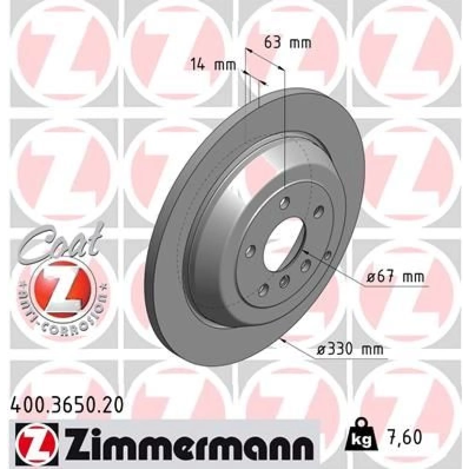 ZIMMERMANN Bremsscheibe 400.3650.20
