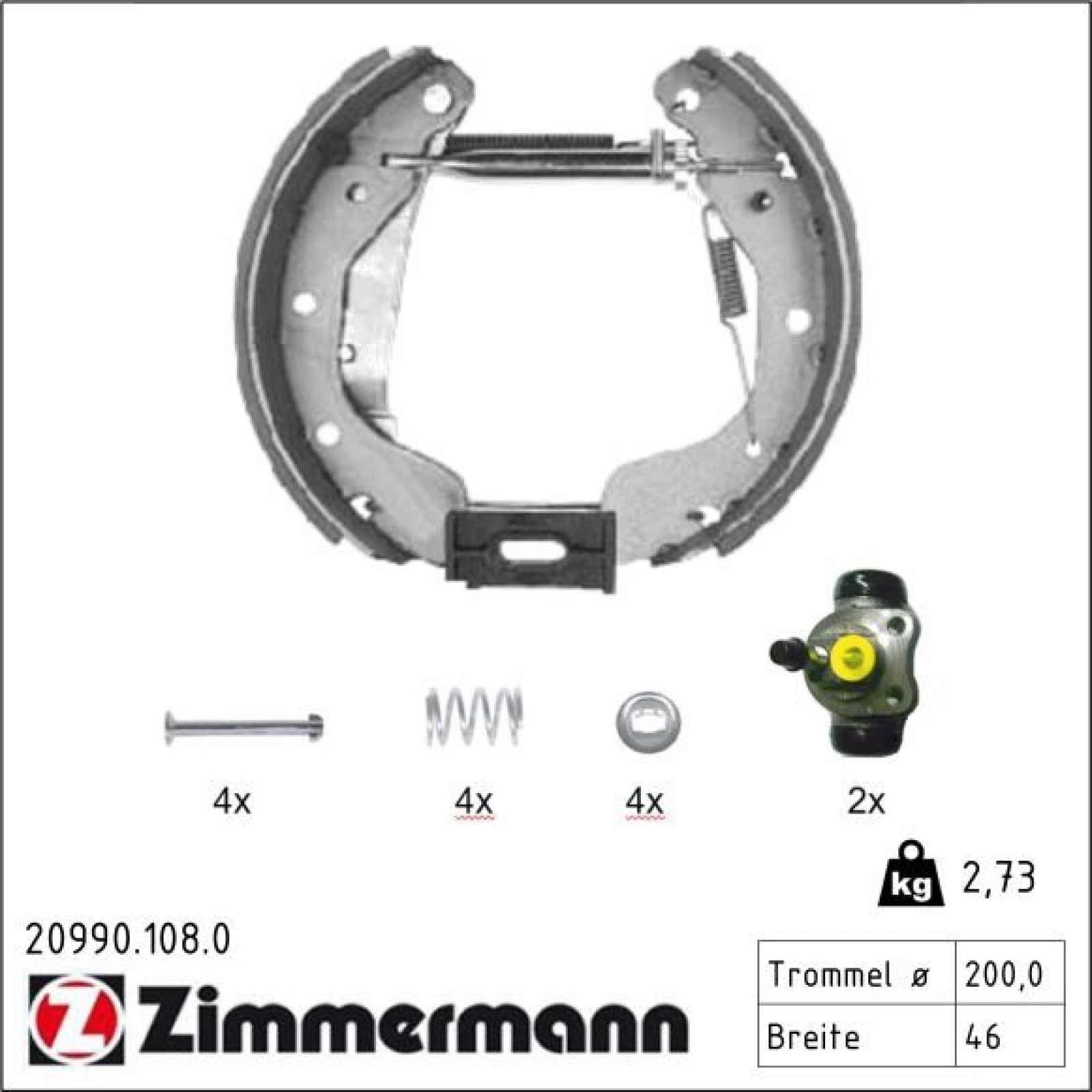 ZIMMERMANN Bremsbacken 20990.108.0
