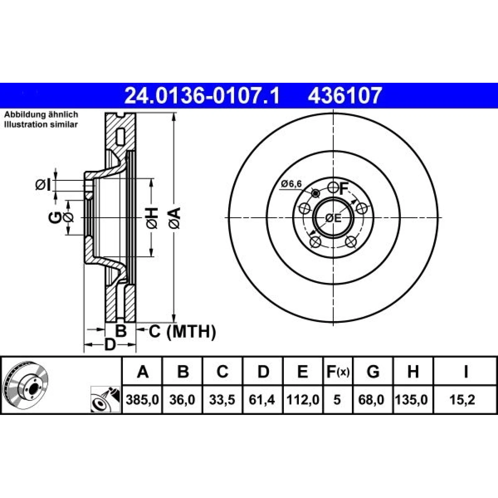 Bremsscheibe Audi S. A6 S6 Quattro 06-11 24.0136-0107.1