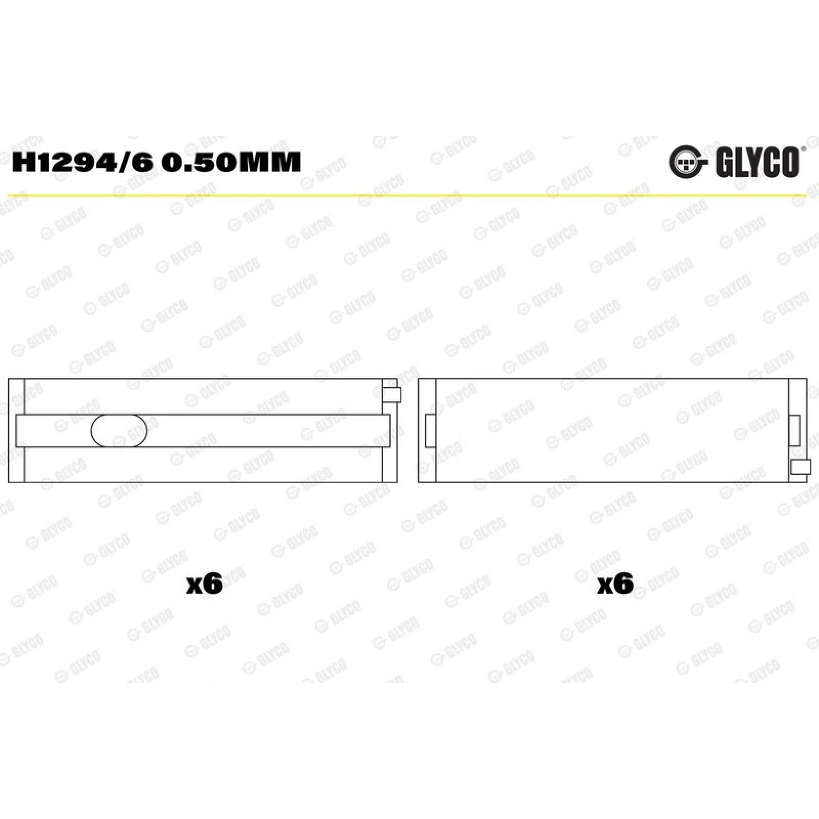 GLYCO Kurbelwellenlager H1294/6