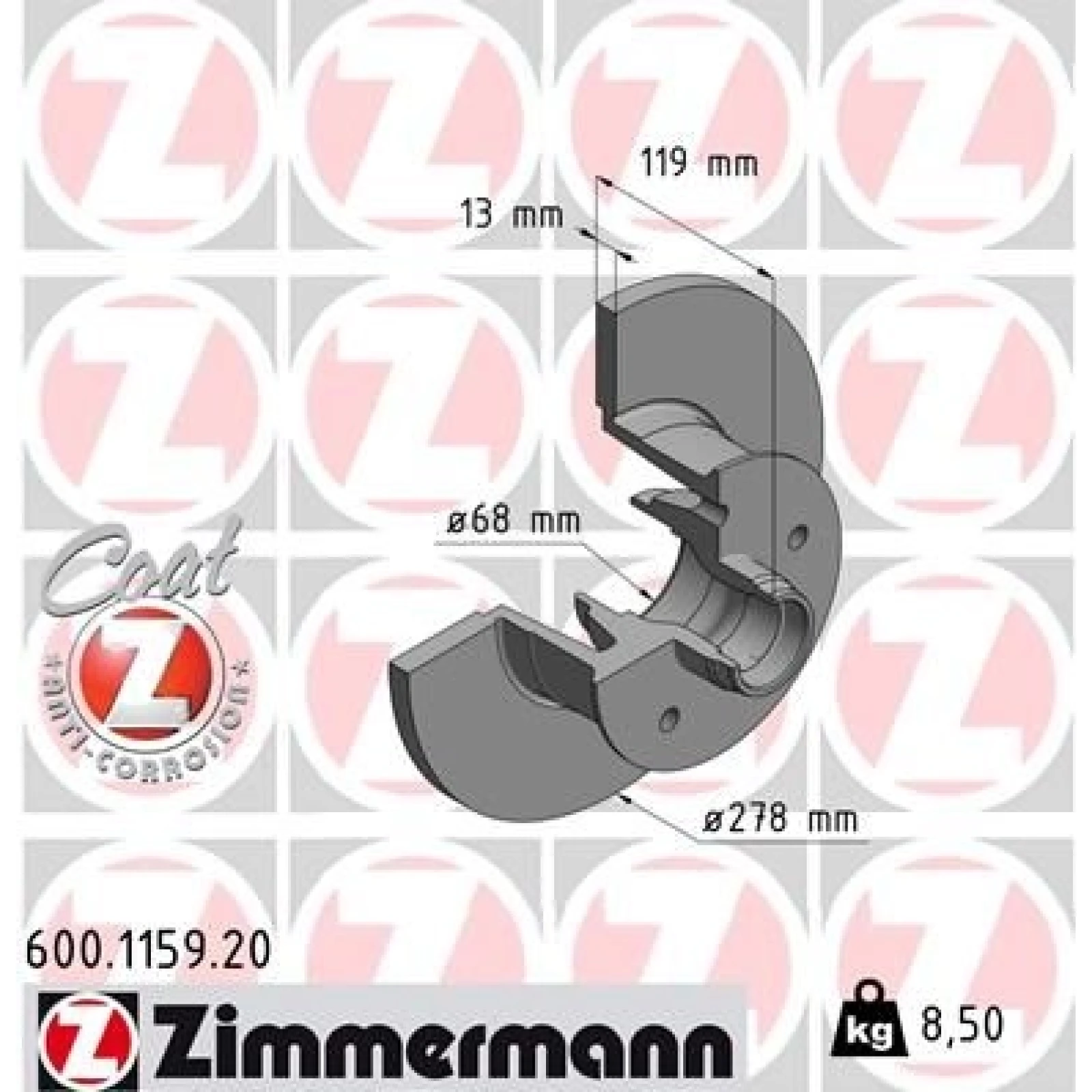 ZIMMERMANN Bremsscheibe 600.1159.20