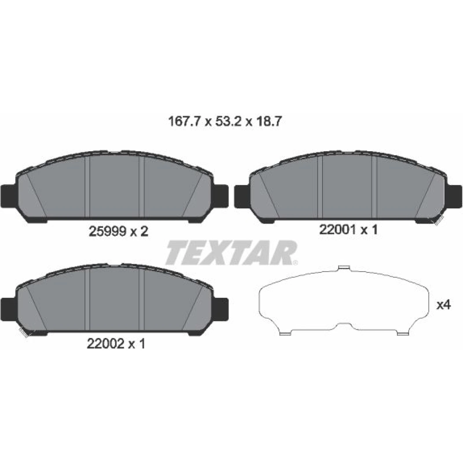 Bremsbelagsatz Toyota P. Venza 2.7-3.5 4Wd 08 2599901