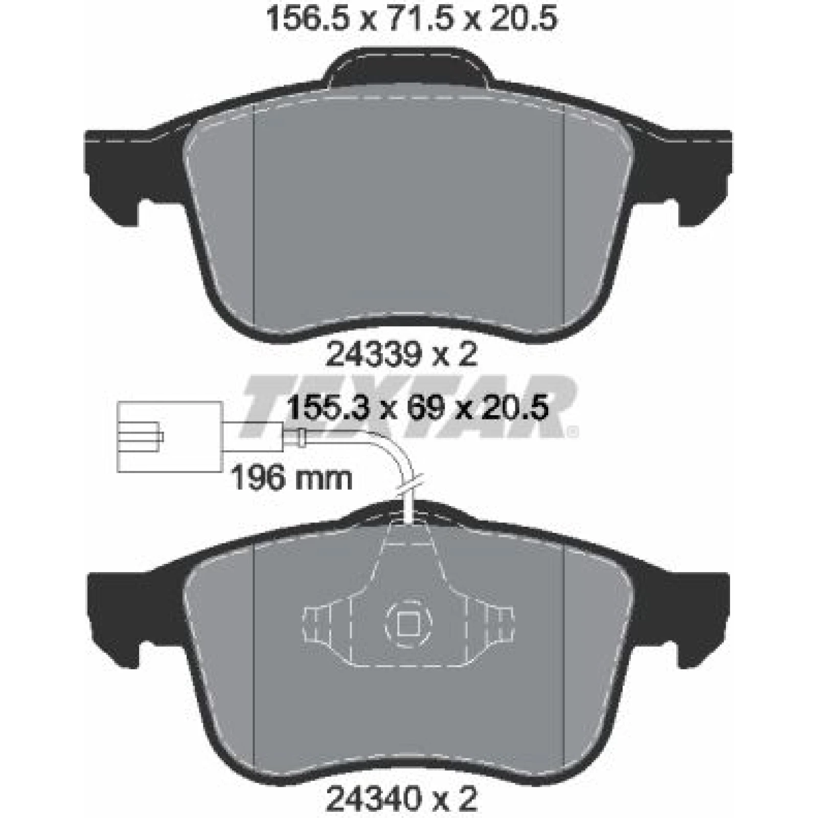Bremsbelagsatz Alfa S. 159 1.9Jtd -07 Sys Teves 2433901