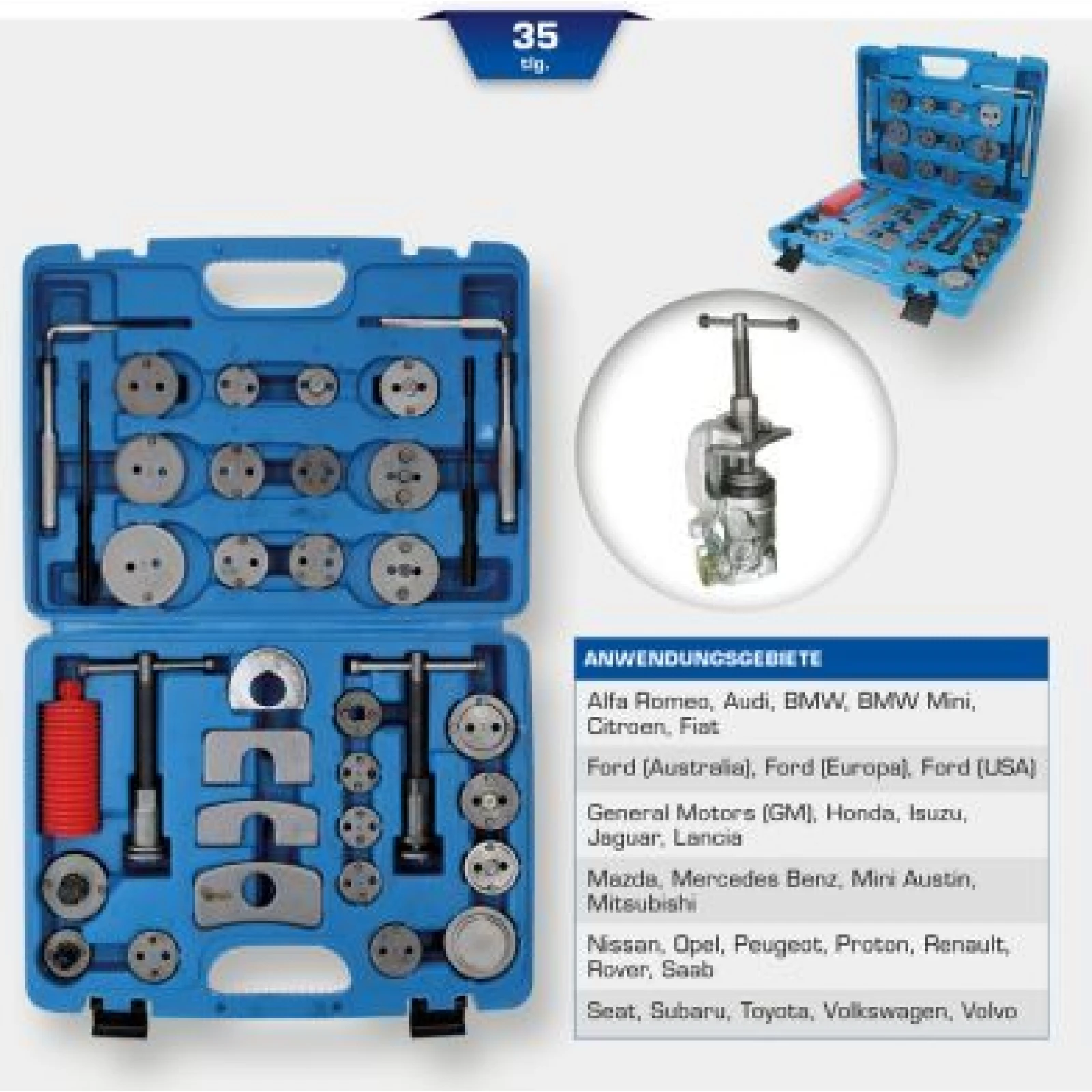 KS TOOLS Dreh-/Rückstellwerkzeugsatz, Bremssattelkolben BT701050