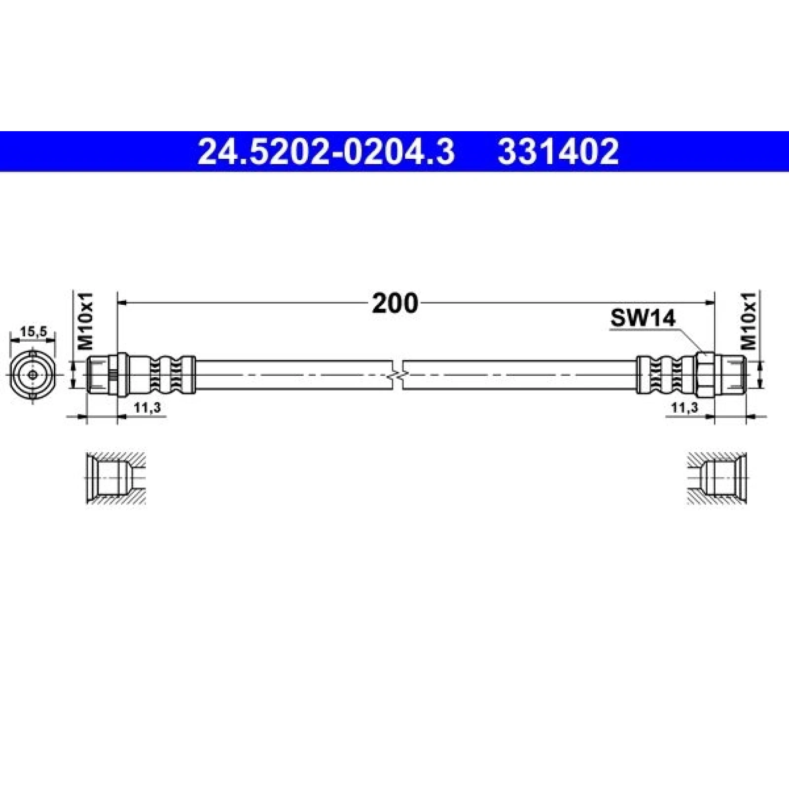 ATE Bremsschlauch 24.5202-0204.3