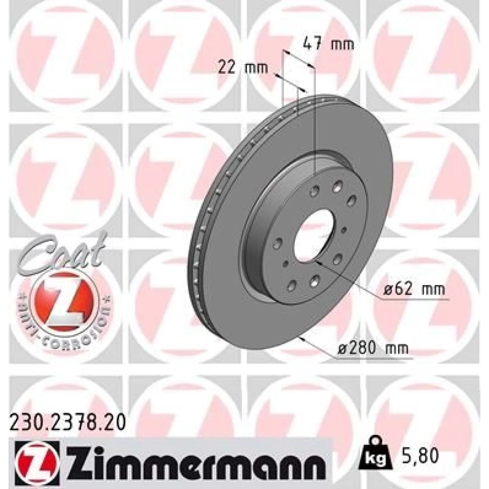 ZIMMERMANN Bremsscheibe 230.2378.20