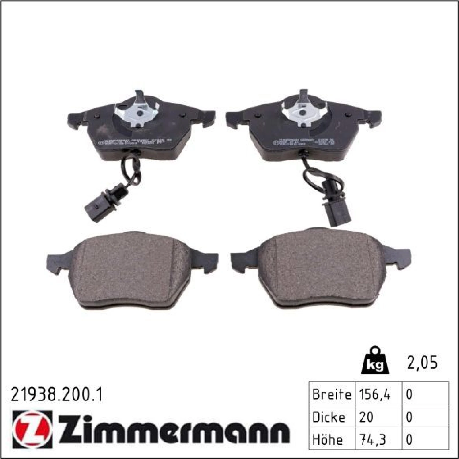 ZIMMERMANN Bremsbeläge 21938.200.1