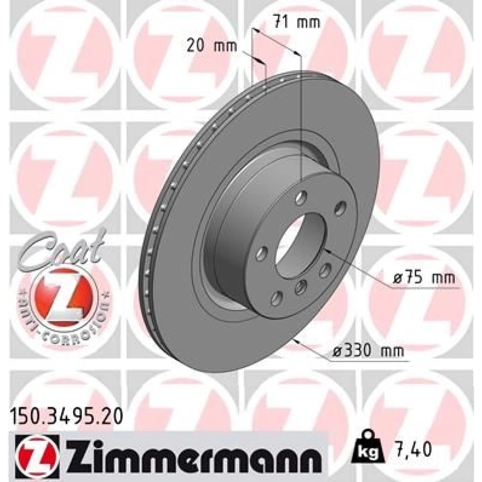 ZIMMERMANN Bremsscheibe 150.3495.20